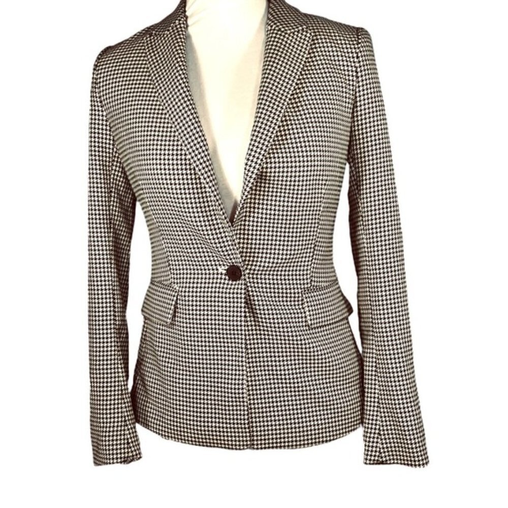 H&m modern classic fitted blazer men’s inspired houndstooth jacket size XS